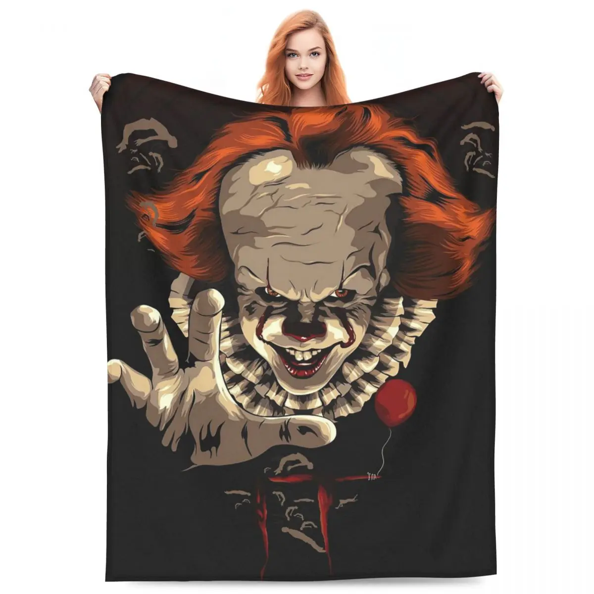 

Horror Movie Chucky Pennywise Halloween Saw Character Blankets Fleece Throw Blanket Throw Blankets for Home Throws Bedspread