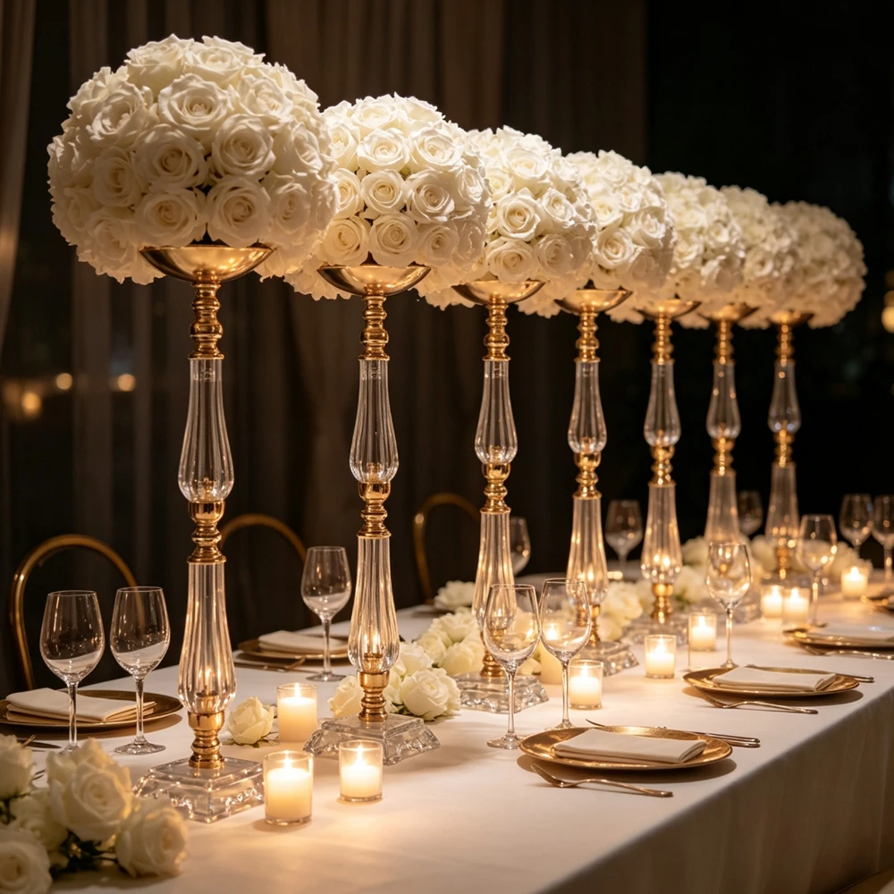 3-10ps)60cm-100cm)not Glass Chandelier Crystal Wedding flower Riser Stand ,acrylic Crystal Flower Stand Chandelier Table stand