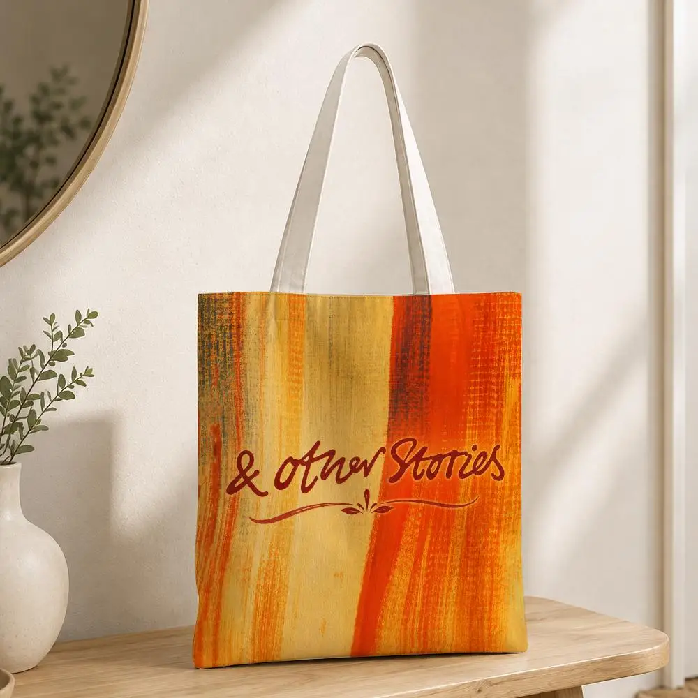 Brand Stories&Other Storage Bags Canvas Tote Bag for Women, Reusable Shoulder Shopping Bag for School, Work, Travel & Gifts
