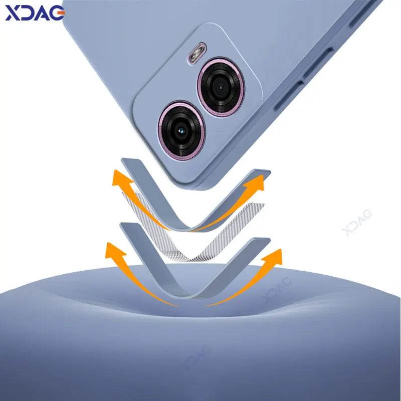 غطاء حماية فاخر ببطانة مزدوجة لهاتف موتورولا موتو G24 MotoG24 حماية كاملة للكاميرا أكياس الهاتف غلاف من السيليكون السائل المربع الناعم