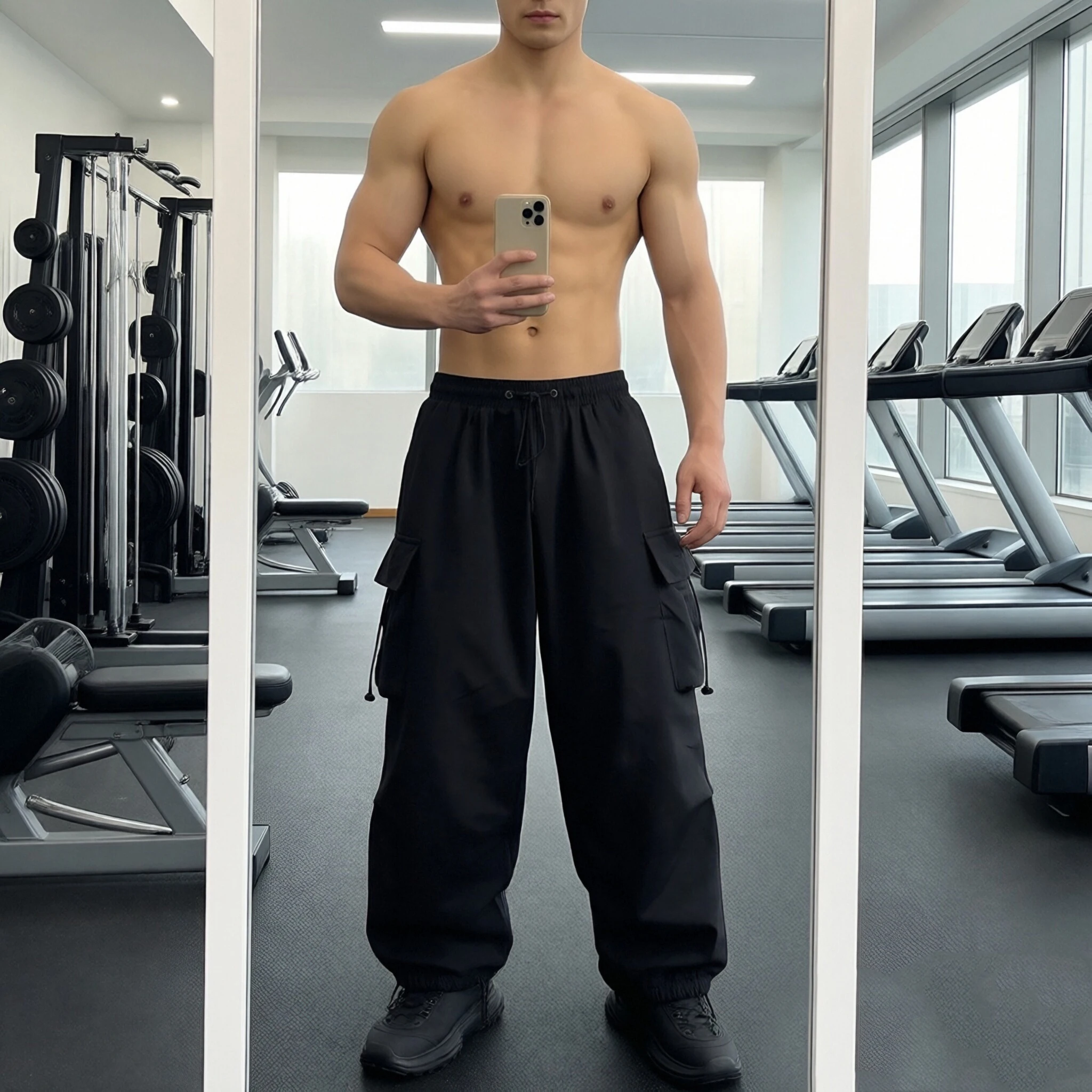 New Men's Casual Jogging Cargo Pants Solid Drawstring Sports Pants WIth Pockets Men Trousers Streetwear Hip-Hop Pants