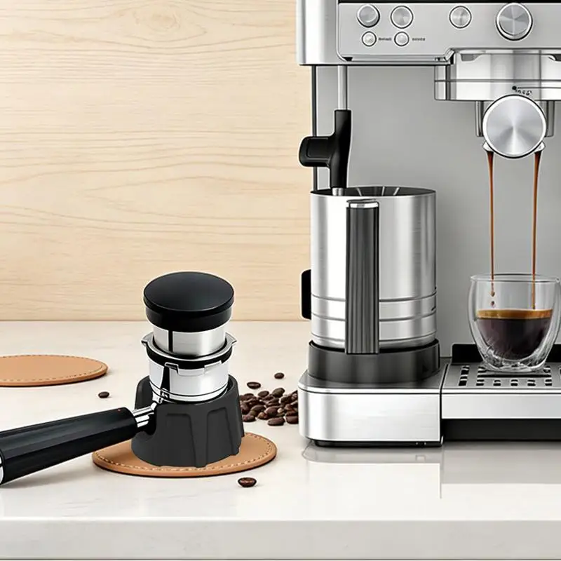 Espresso Portafilter Holder with Tamping Station Compatible with 58mm Coffee Machine for Home Kitchen Barista Tools