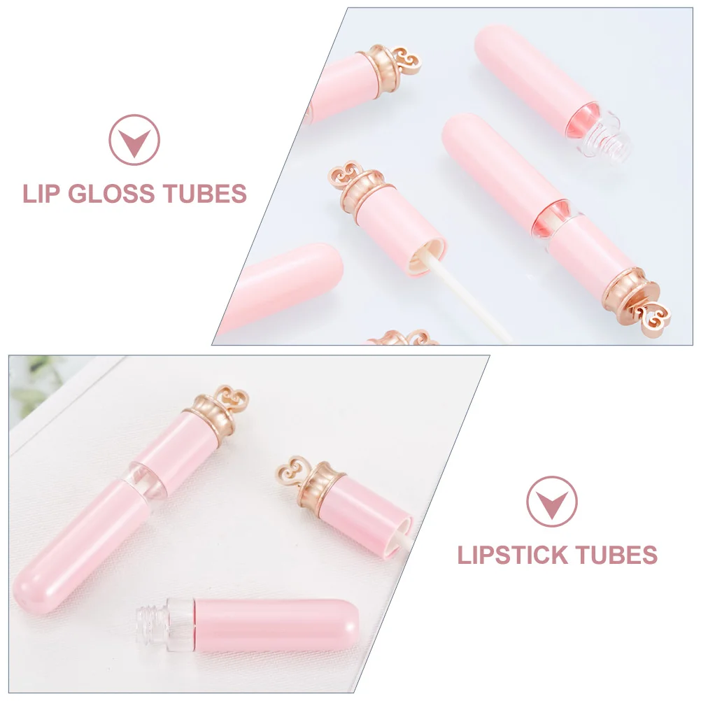 

6pcs Lip Gloss Tubes Washable Reusable Lightweight Portable Lip Balm Bottles Lipstick Containers Plastic PP Material Storage