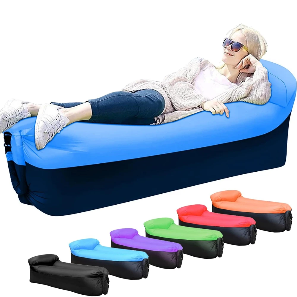 1 Piece Outdoor Fast Inflatable Air Sofa Bed Quality Sleeping Bag Inflatable Airbag Lazy Bag Beach Sofa image 3