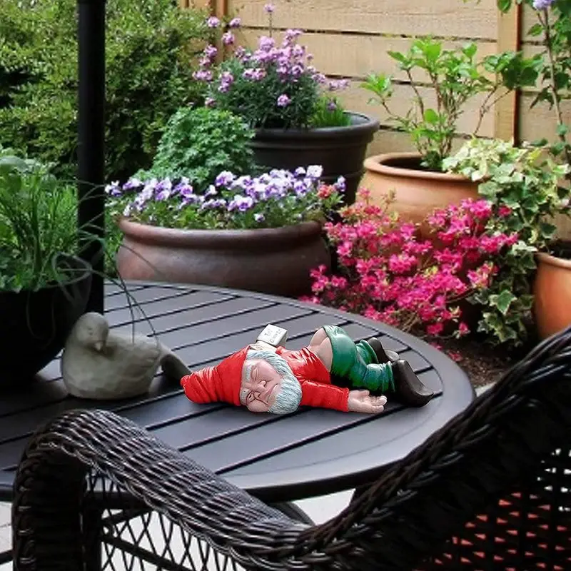 5.91Inch-sized resin drunken dwarf outdoor garden decoration, creative landscaping crafts for gardens, courtyards, and balconies