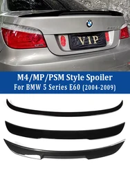 Parachoques trasero de fibra de carbono, alerón de maletero M4 MP, piezas de ala estilo PSM, negro brillante para BMW serie 5, E60, E61, 2004-2009, accesorios