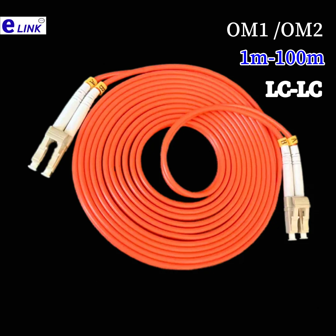 Patchcord światłowodowy LC-LC OM1 OM2 duplex 20m 30m 100m LC DX Kabel wielomodowy 1m2m3m5m7m10m zworka światłowodowa darmowa wysyłka ELINK