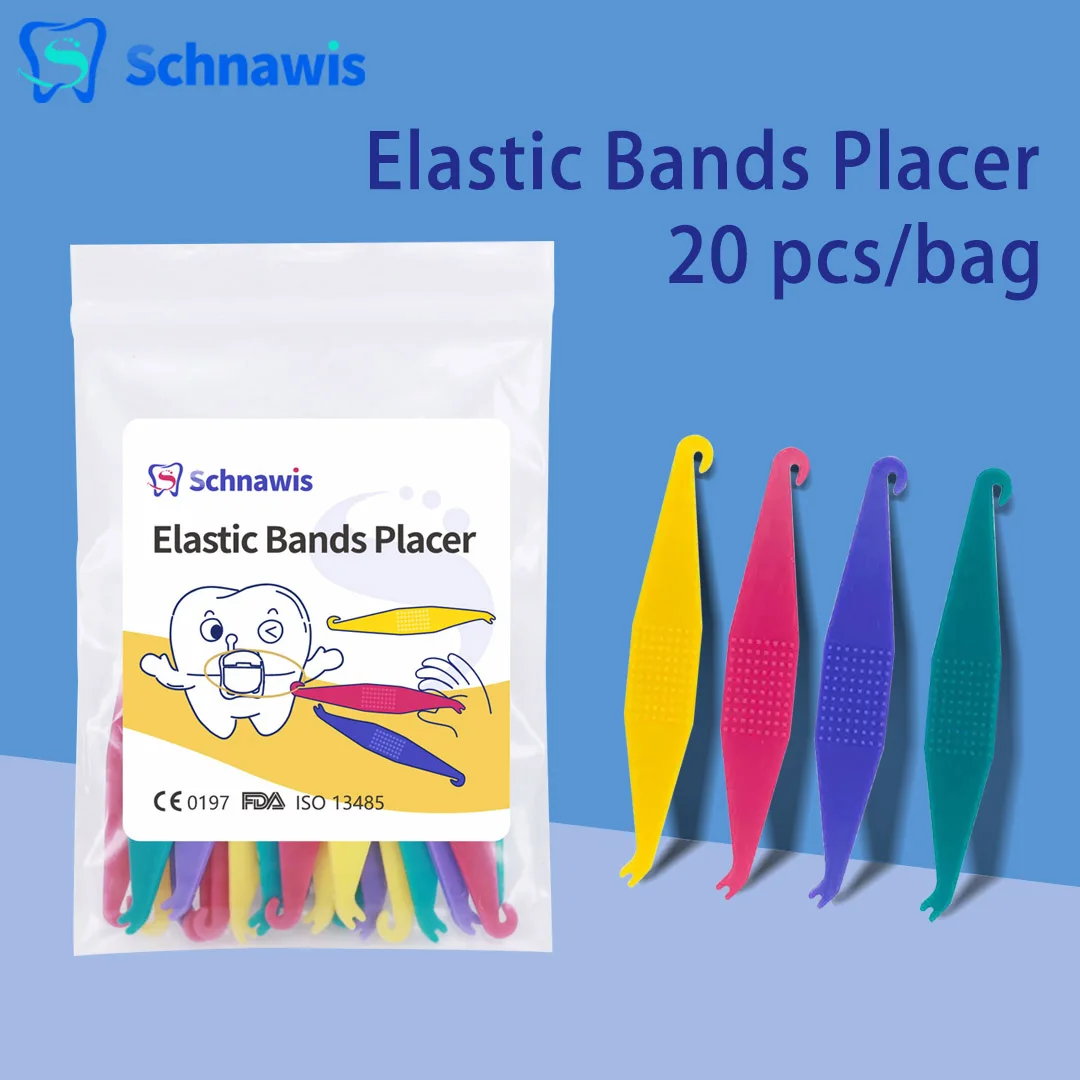 20Pcs/bag Disposable Dental Orthodontic Elastic Bands Placer for Brackets Braces Rubber Ligature Ring Dentistry Dentist Tool