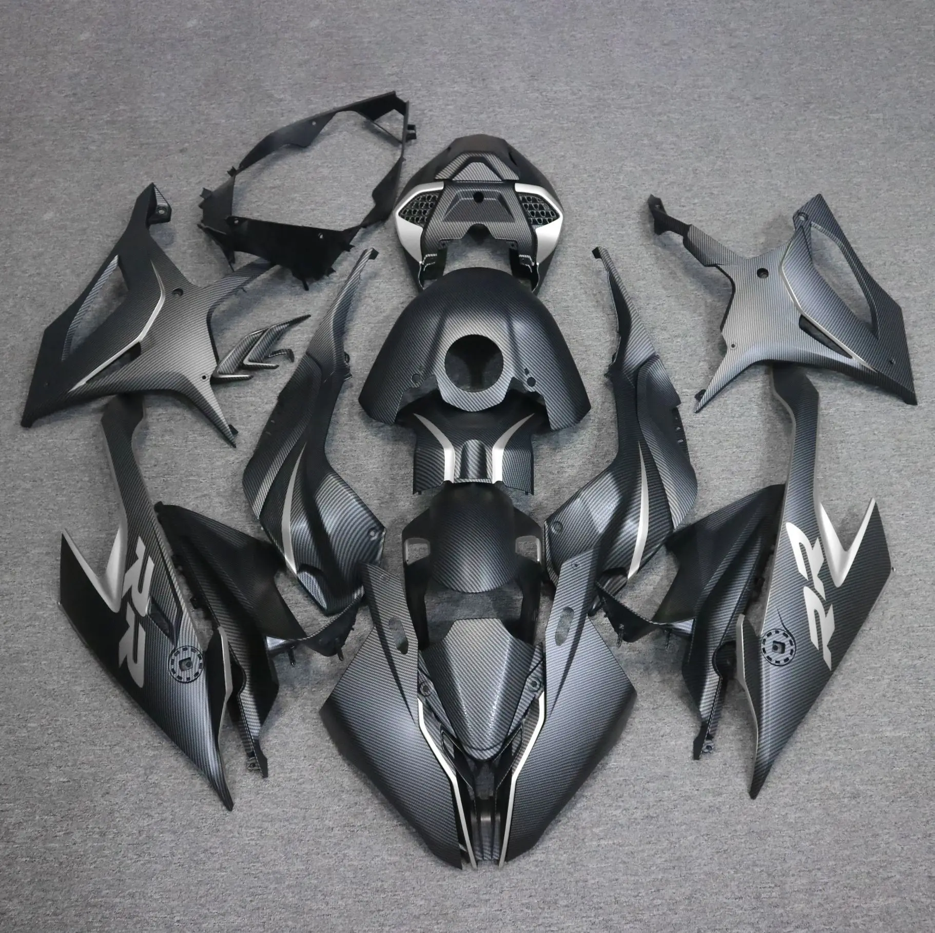 

Подходит для мотоцикла BMW S1000RR 2019-2022, полный комплект обтекателей из АБС-пластика с рисунком под карбон.