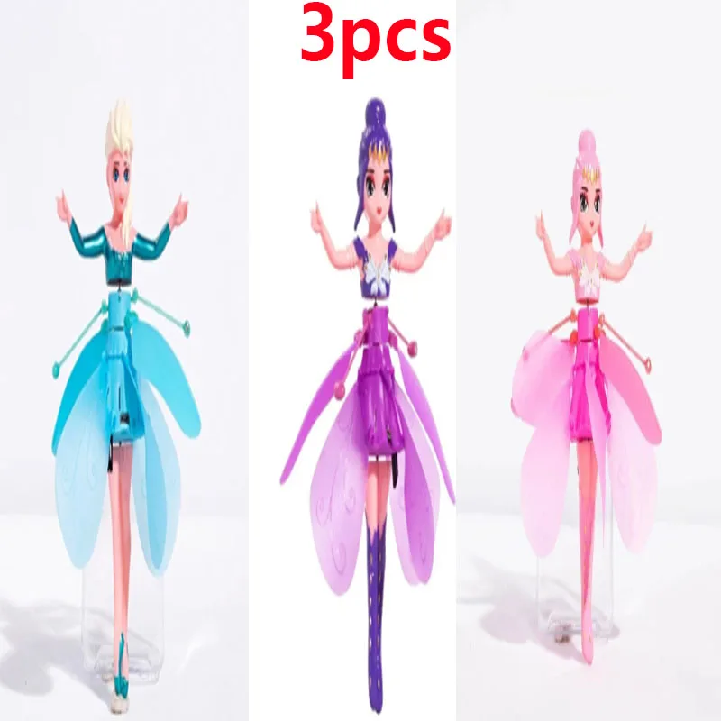 Сияющая вращающаяся кукла-вертолет принцессы, танцевальный самолет, жест, индукционная светящаяся летающая игрушка, Рождественский подарок, праздничный подарок