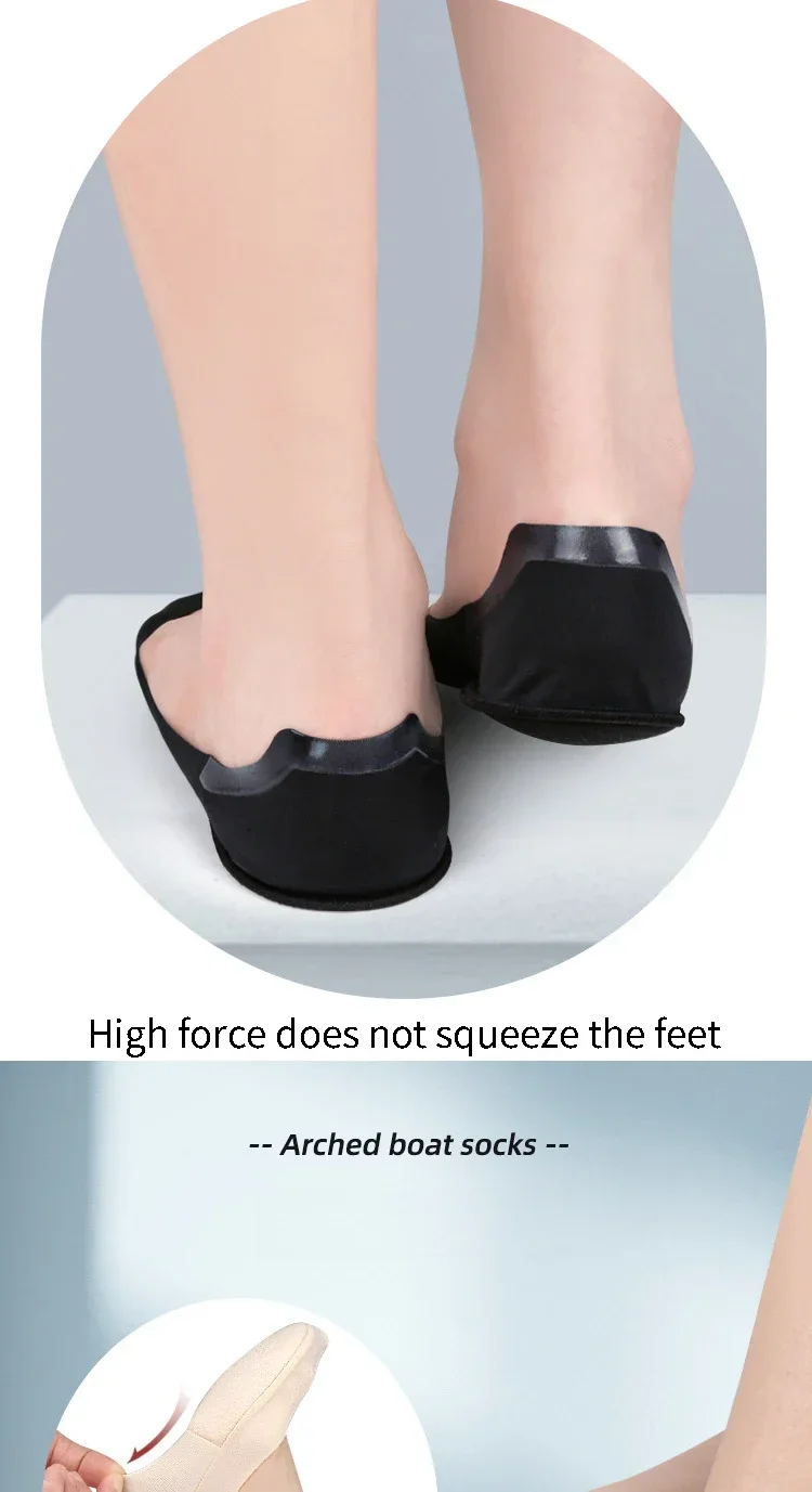 Neue Einlegesohlen für Schuhe bei Plantarfasziitis, Damen-Bootsocken, Socken-Einlegesohlen für die Füße, stoßdämpfende Schuhsohlen, unsichtbare, rutschfeste Schuhpolster. – Detail 5