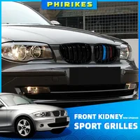 Rejilla delantera de riñón doble para BMW, accesorio de color negro con acabado brillante, doble listón, modelos E81, E87, E82, E88, 128I, 130I, 135I, 07-11