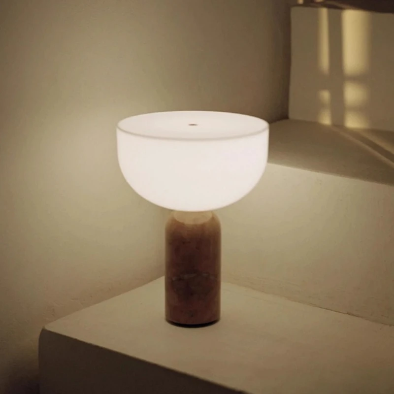 الدنمارك أسطواني الرخام مصابيح طاولة LED الأبيض الاكريليك عاكس الضوء قابلة للشحن غرفة المعيشة دراسة مطعم غرفة نوم مكتب أضواء #6
