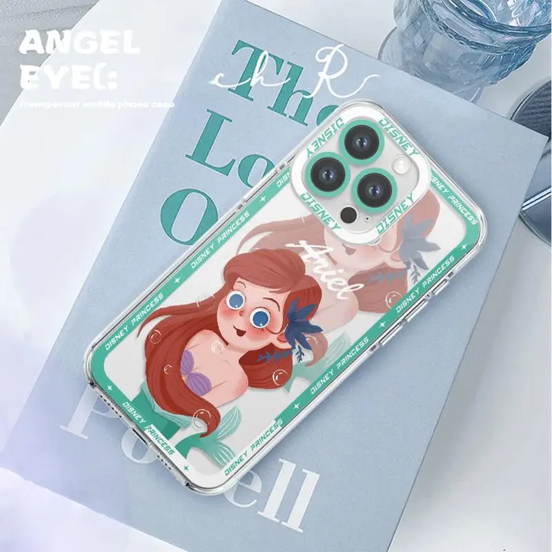 phone case For iPhone 14 13 12 Mini 11 Pro Max 15 8 X XR XS MSX 6 6S 7 SE 15Plus Clear fundas cover Disney Cartoon Cute Princess image 4