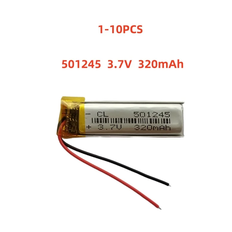 501245 3.7V 320mAh Small Size Lipo Rechargeable Battery Lithium Polymer For MP3 Bluetooth MID headset headphone video pen