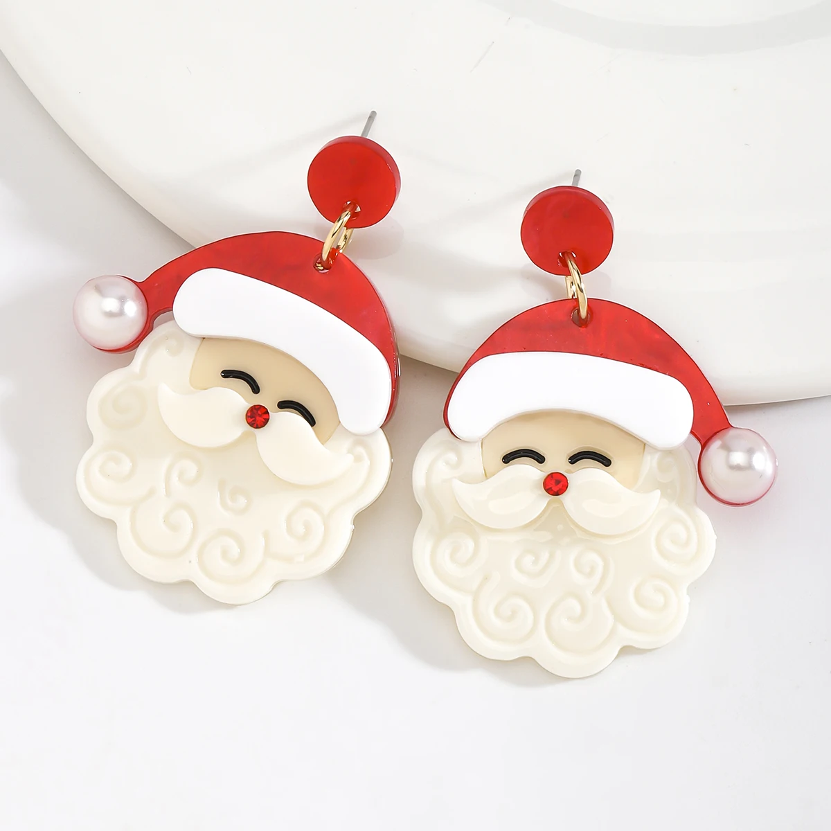 Dvacaman Cute Santa Claus Acrylic Earrings,Festival Holiday Party Women Accessories Perfect Christmas Gift for Lover and Friends