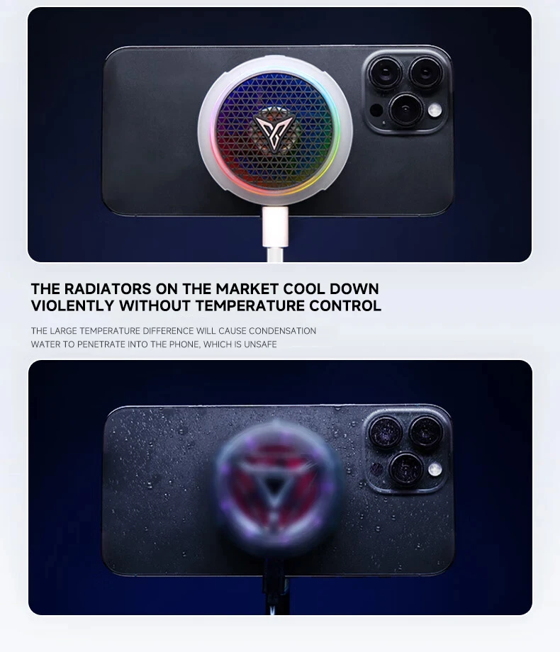 Flydigi B8X phone Cooler Frequency Conversion RGB Light Heat Dissipation Magnetic Radiator For Iphone Ipad Android cellphone