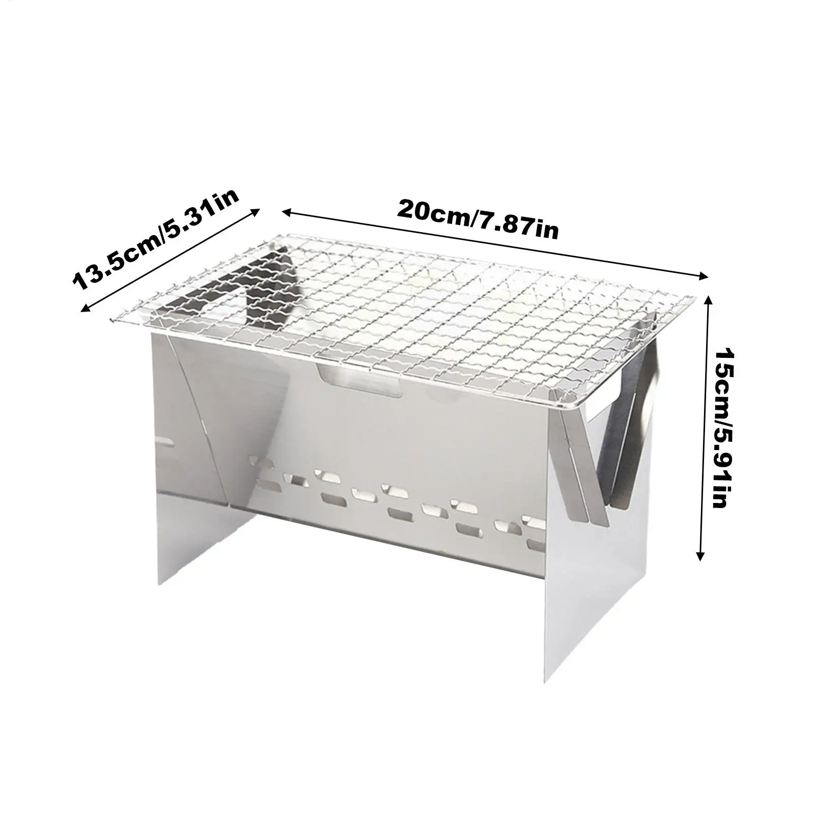 Griglia portatile Attrezzatura da cucina in acciaio inossidabile Griglia da campeggio portatile per falò Patio BBQ Cortile Cucina Picnic Beach