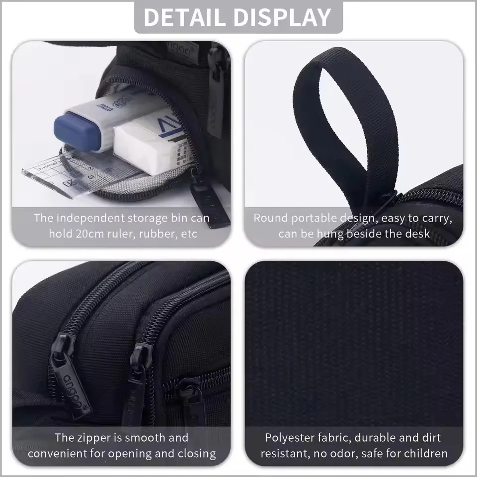 Large Capacity Multi-Functional Pencil Case Three-Layer Stationery Box for Elementary School Students Storage Bag Cross-Border