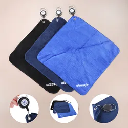 1 Pc Golf Towel 3 Colors Cotton 30x30cm Good Absorption Clean Golf Ball/Club Light-Weighted with Clip Outdoor Sports Accessories