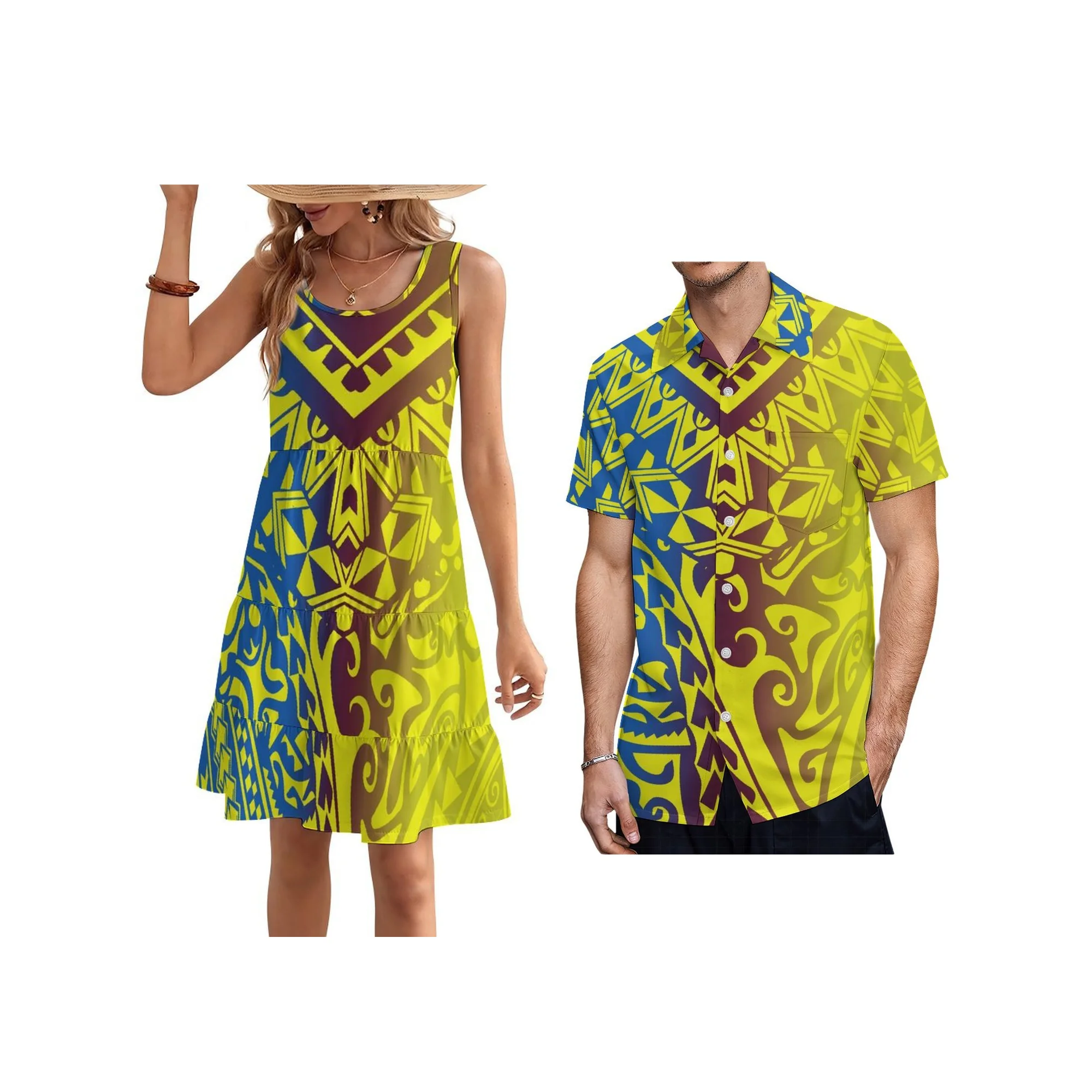 

Платье для выпускного вечера с этническим принтом Самоа-Полинезии, больших размеров, без рукавов, с боковым разрезом, модное женское платье на бретельках для отпуска