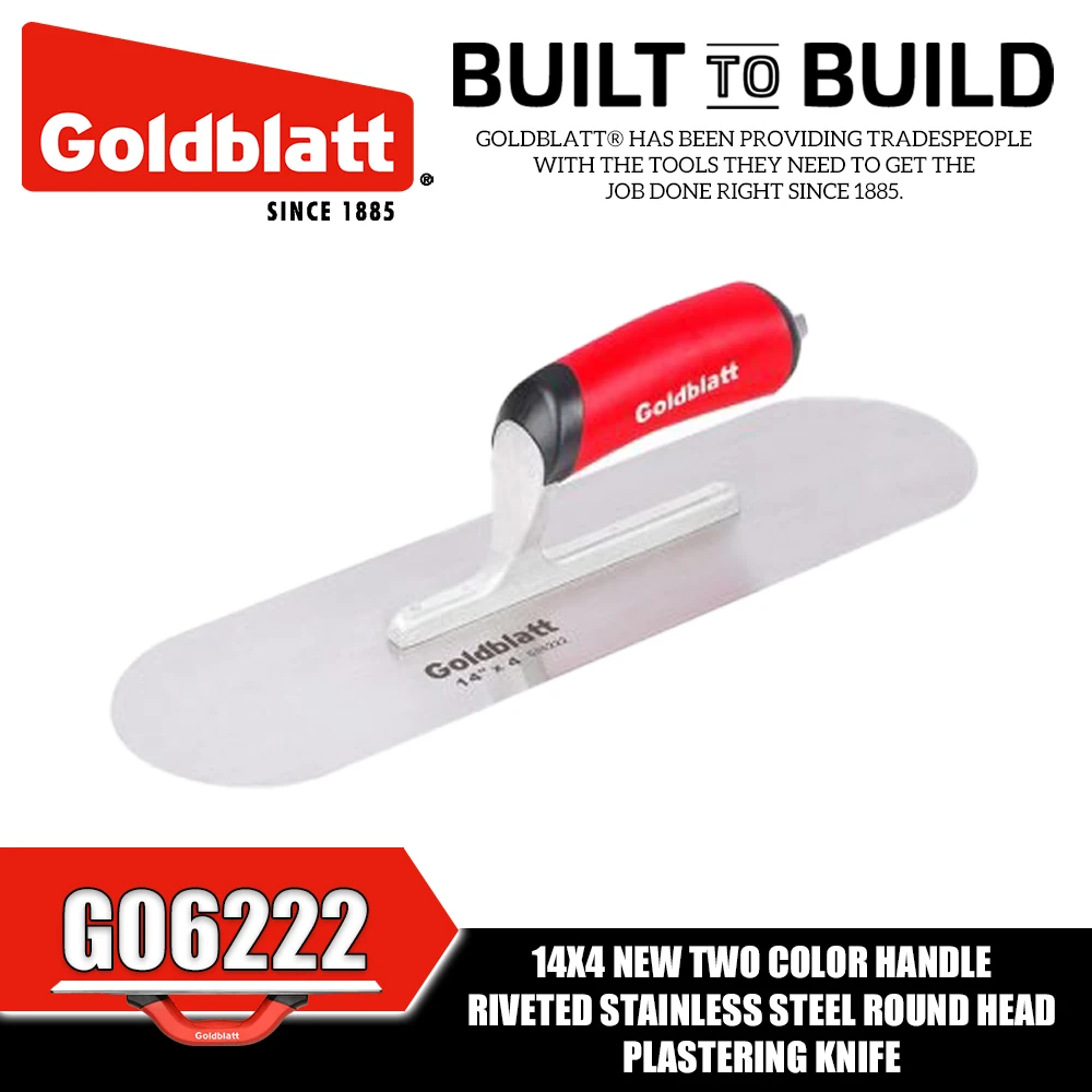 GOLDBLATT G06946 G06222 Soft-Grip Stainless Steel Pool Trowel Putty Knife Construction Tools