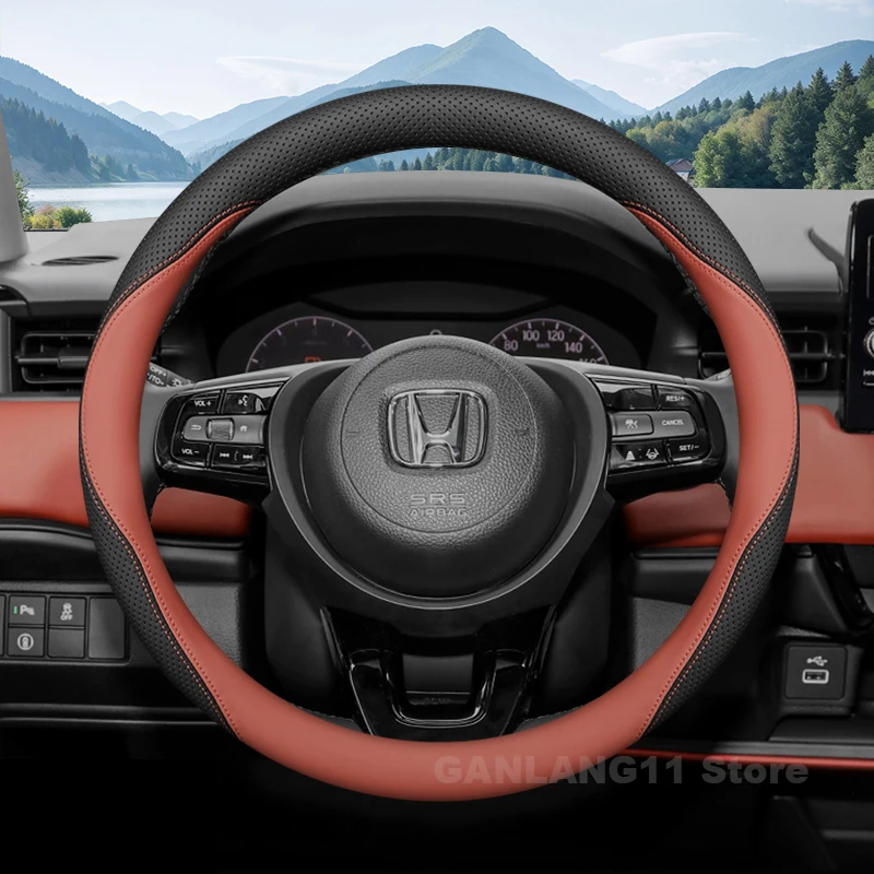 

Leather Car Steering Wheel Cover For Honda Odyssey CRV HRV ZRV Passport civic Freed Auto Steering Wheel Honda accord Accessories