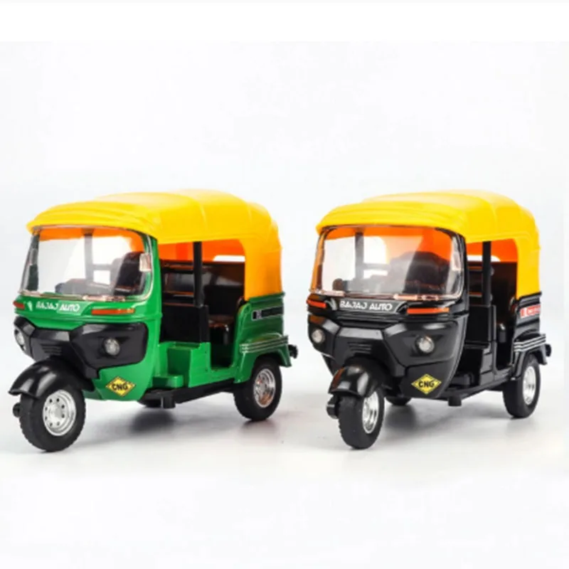 High Simulation Indian Tricycle Toy India Tuk Tuk Taxi Pull Back Light Sound Motorcycle Toys For Kids Children Gifts