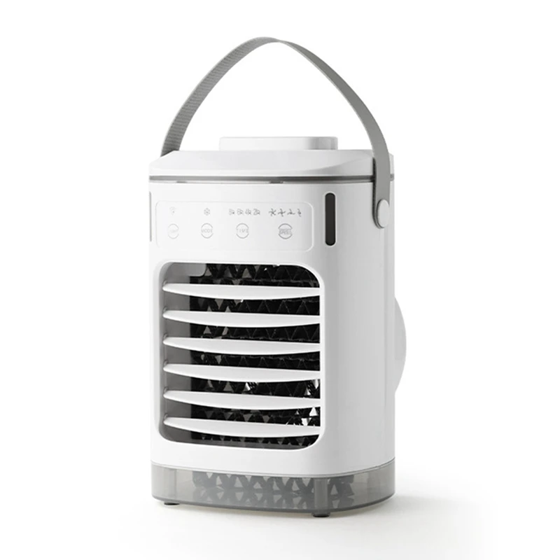 Portable Air Conditioner Evaporative Air Cooler with 4 Speeds 7 Color Light Refrigeration Desktop Fan for Bedroom Office-A09G