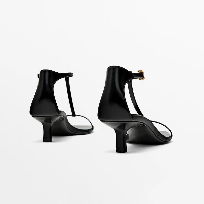 Dutit 2025 Summer England Style Square Head Fashion Simple Party Sandals Women Thin Heel Shoes Commute Women Shoes Female