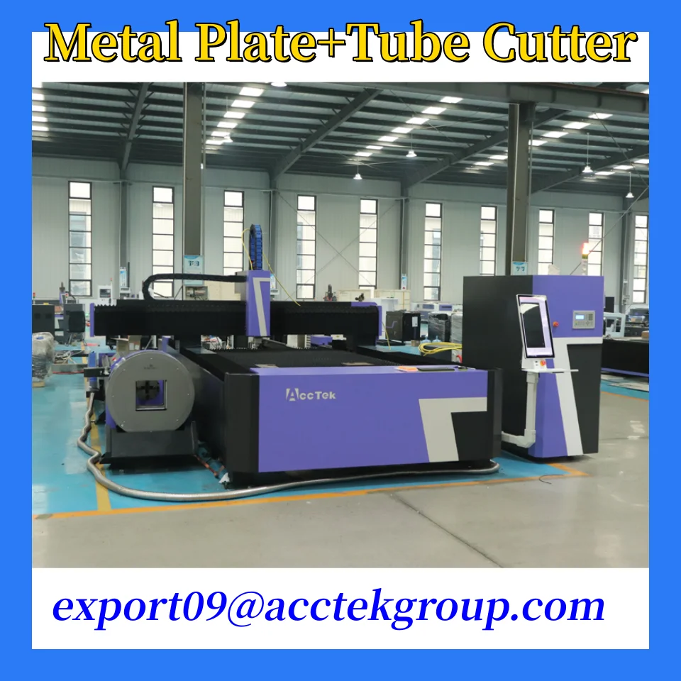 Promotion AccTek Fiber Laser Cutting Machine Carbon Steel Cutting Raytools Laser Head Cutting Equipement for Metal Processing