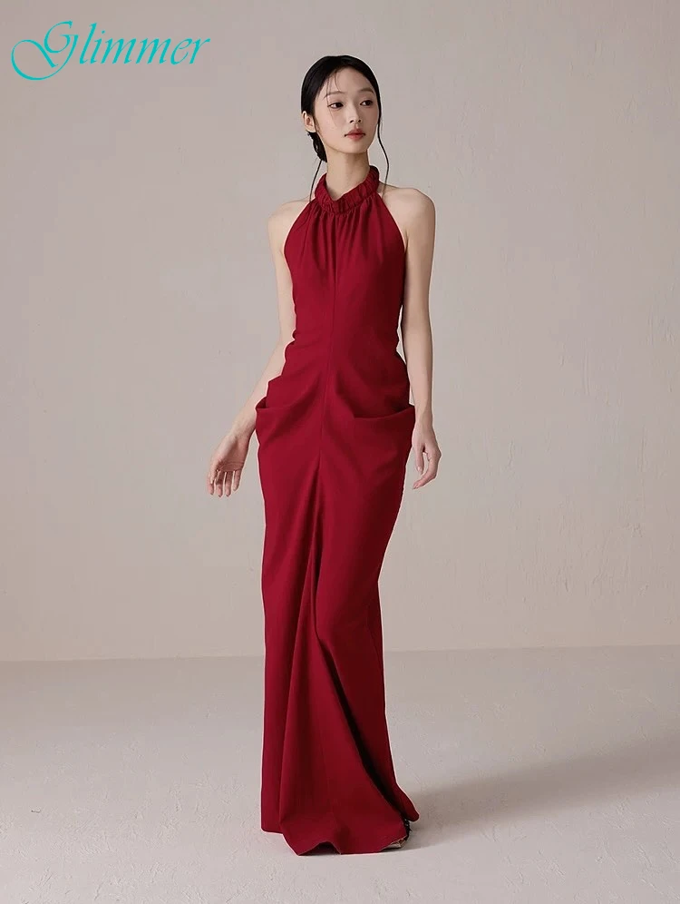 

Customized Straight Halter Elegant Formal Evening Dress Modern Fashion Temperament Celebrity Gowns High Quality Party Dress