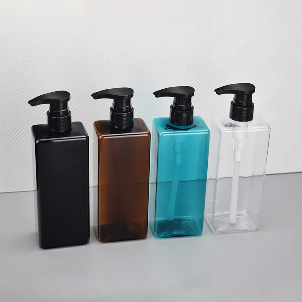 500ml Square Liquid Soap Dispenser Shampoo Conditioner Bodysoap Gel Pump Bottle Bathroom Empty Lotion Container for Hand Soap