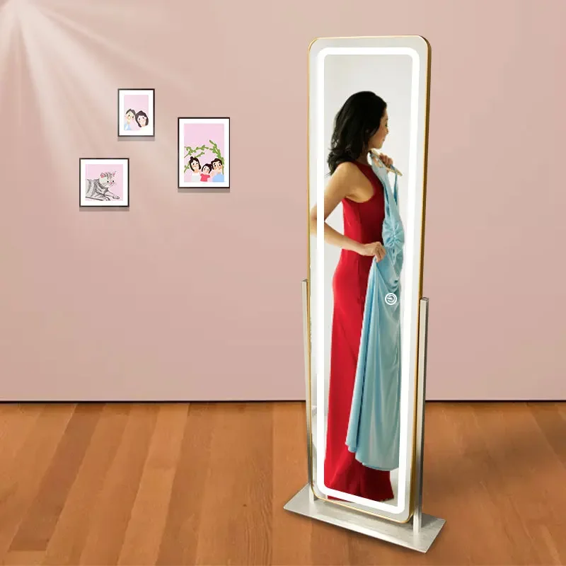 Full Body Mirror Aluminum Alloy Modern Minimalist Floor Full-Length Mirror Multi-Functional Coat Rack Direct Supply