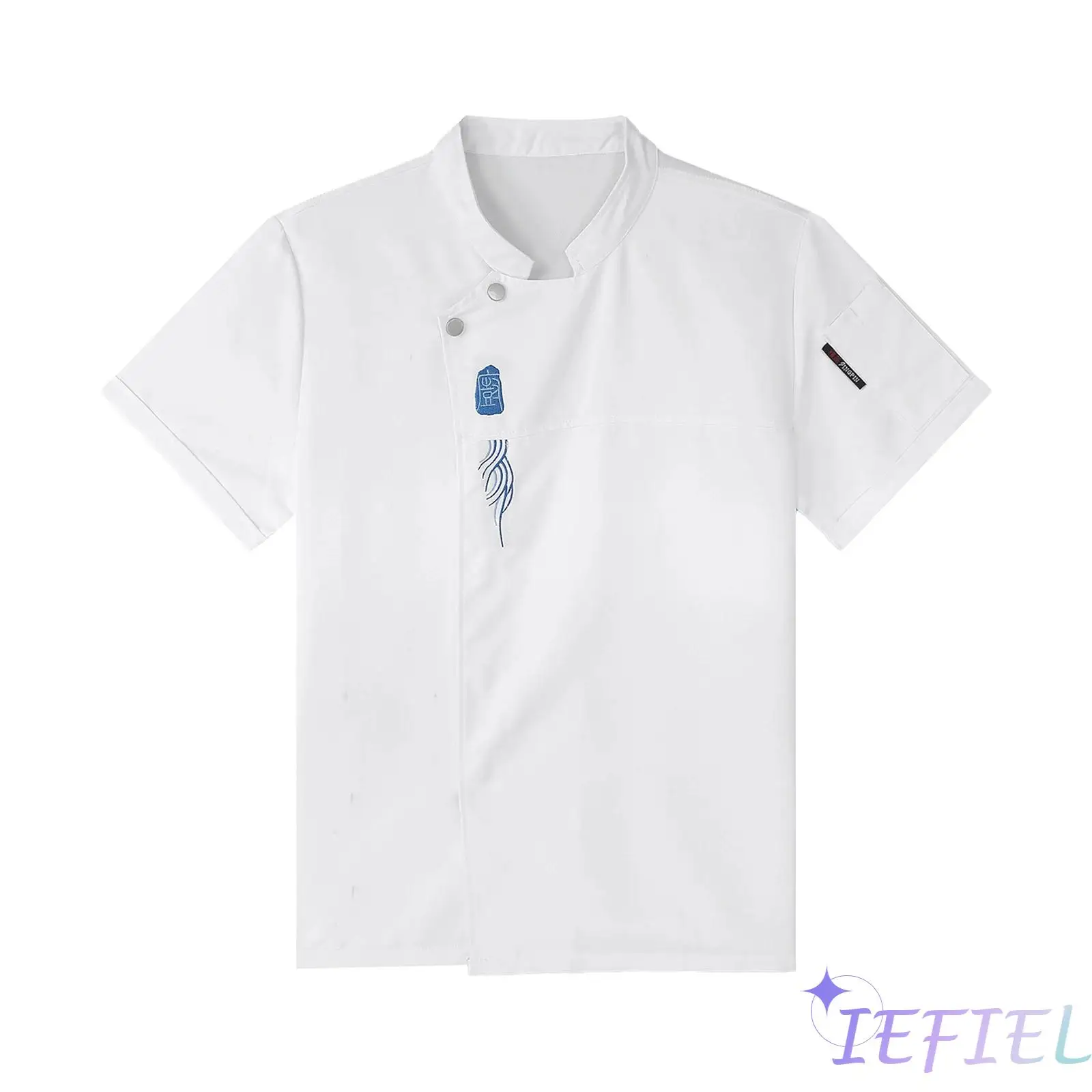 Unisex uomo donna ricamo giacca da cuoco servizio di ristorazione uniforme da cucina top cameriere cameriera Costume per ristorante Hotel XXXXL