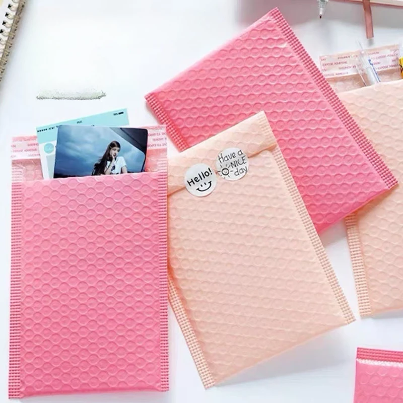 10Pcs 버블 봉투 가방 핑크 버블 셀프 씰 메일링 가방 선물용 패딩 봉투 패키지