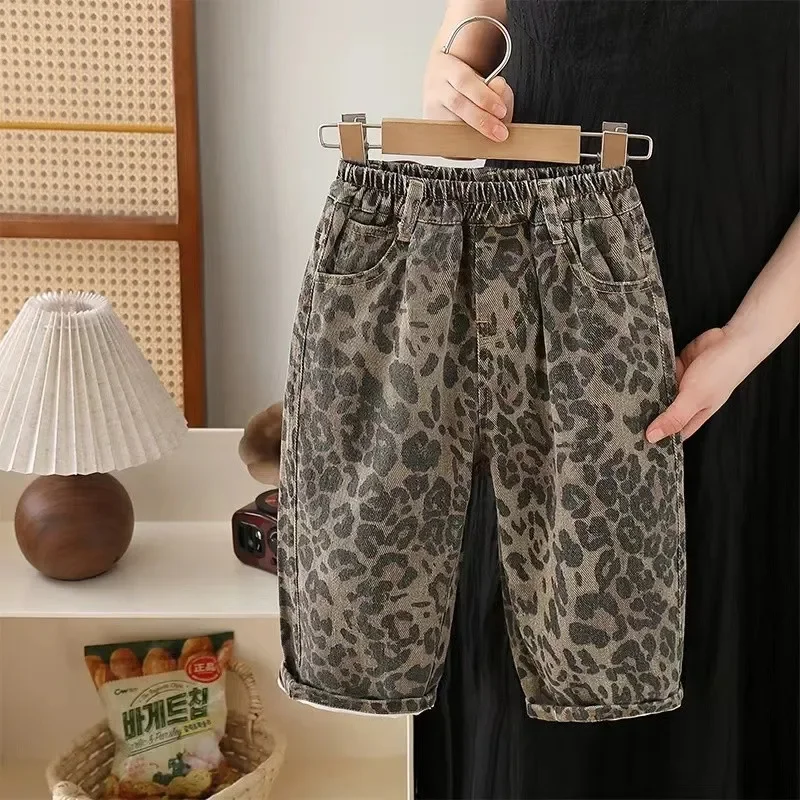 

Boys' Leopard Print Jeans Children's Casual Trousers Spring Autumn 2026 New Style Comfortable Pants 90-140CM