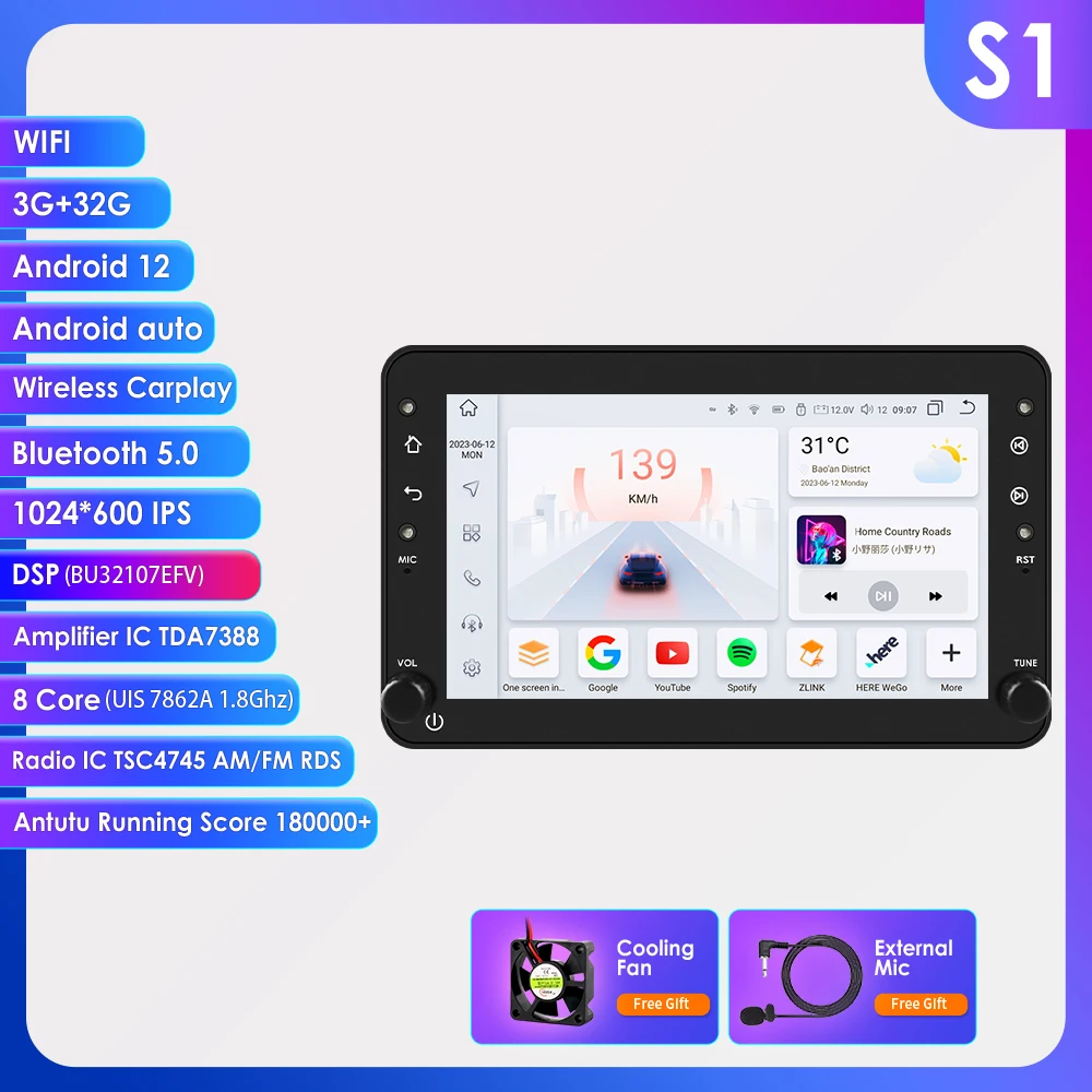 OSSURET 1Din 8G 128G Carplay Android autoradio voor Alfa Romeo 159 Brera Spider Sportwagon GPS multimediaspeler navigatie 7862
