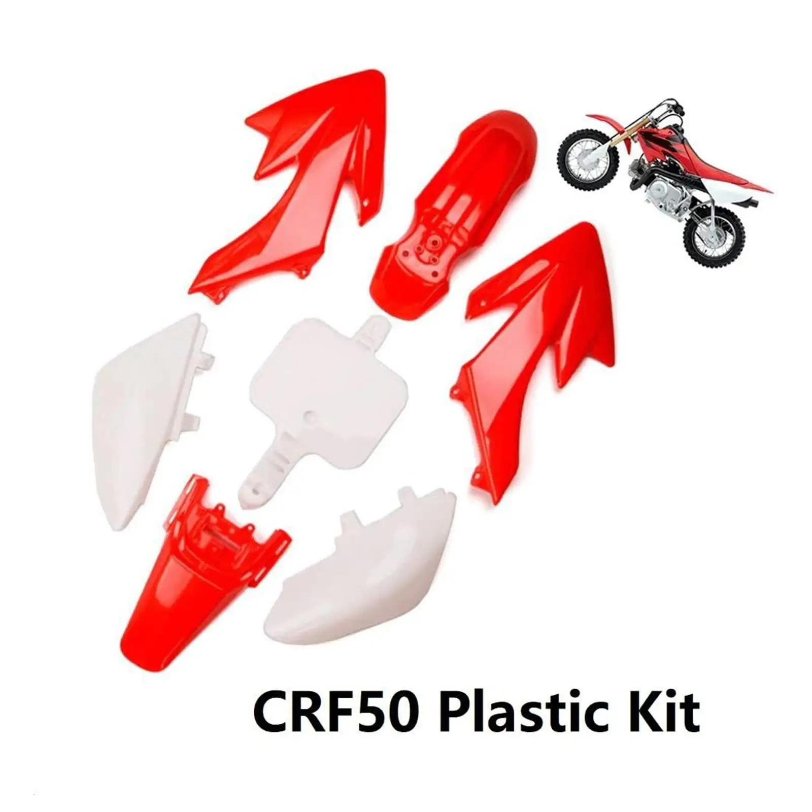 Sturdy Red White Motorcycle Fairing Fender Set Plastic Body Work Guard for Easy Installation Bike Modifications and Upgrades