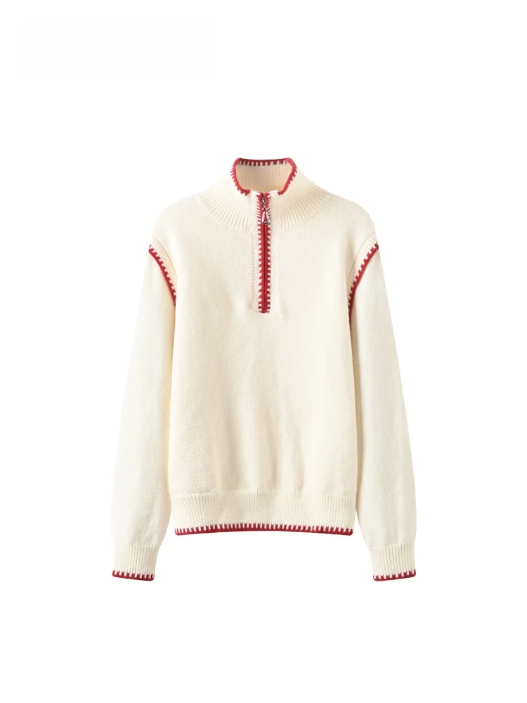 

Свободный свитер с длинными рукавами и высоким воротником для женщин, зимний, новый, больших размеров, повседневный, омолаживающий, универсальный топ CaraCLUB