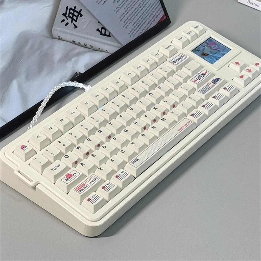 MAIMOOO Convenience Store Keycap CHERRY PBT Retro Simple Office Game Customization Thermal Sublimation Keyboard Keycaps 138 Keys