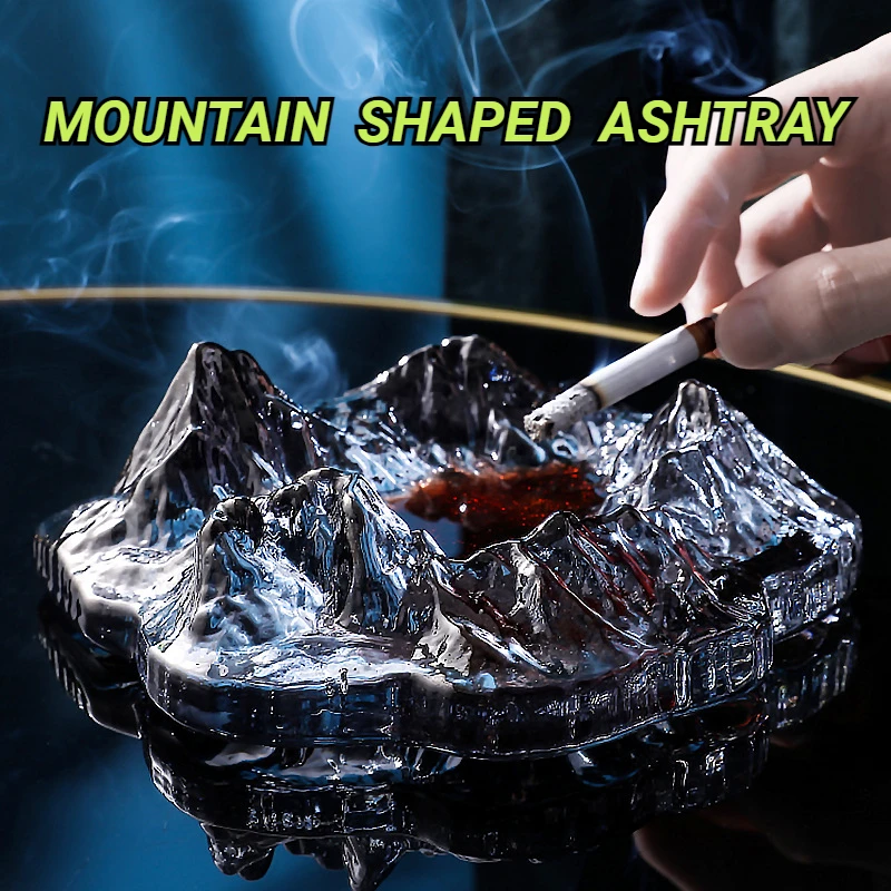 

Glass Creative Mountain Shaped Ashtrays Home And Office Available Cigar Ashtray Outdoor Boyfriend Gift Smoking Accessories 1 PC