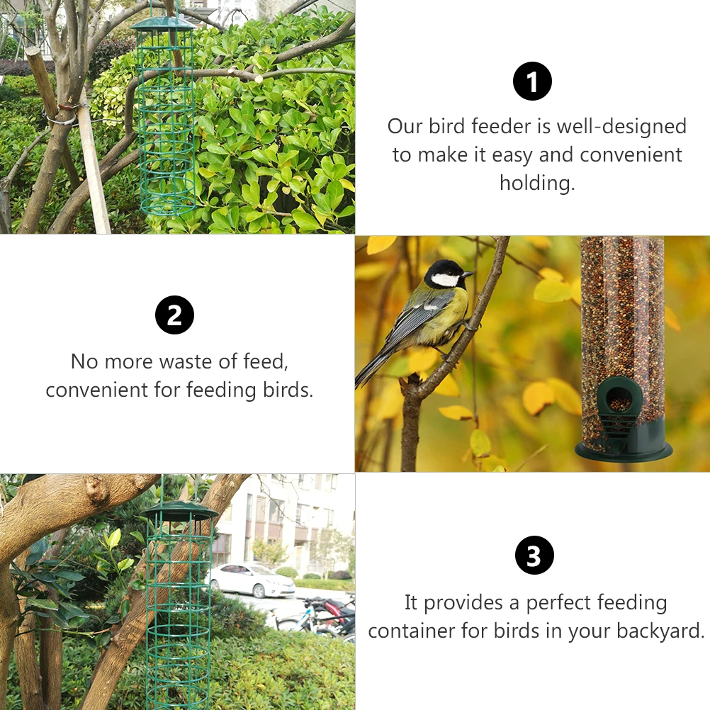 

3 Pcs Bird Feeder Decorative Plastic Hanging Feeding Device for Garden Outdoor Weather Resistant Easy to Hang Bird Supply