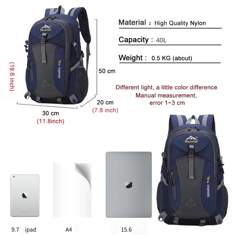 Mochila de nailon impermeable para hombre y mujer, morral informal de viaje para exteriores, senderismo, Camping, montañismo, bolsa deportiva para