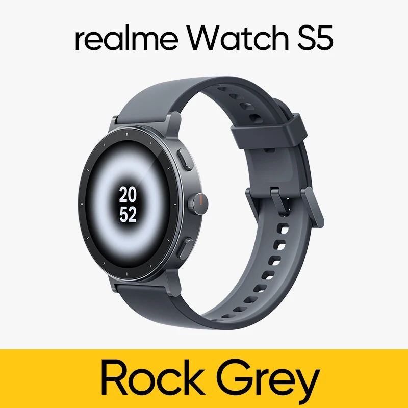 새로운 realme Watch S5 스마트워치 5ATM 방수 20일 배터리 수명 110가지 스포츠 모드