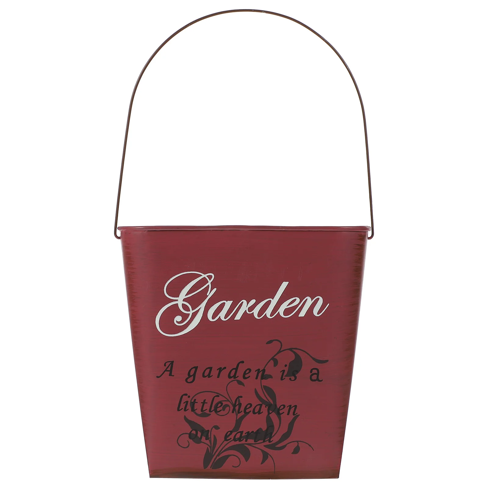 

Retro Iron Flower Pot Durable Tin Vessel for Home Decor Wall Mounted Hanging Planter Garden Accessories Storage Solution