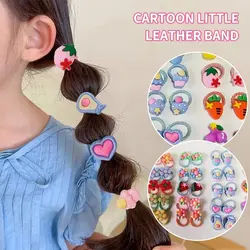 40Pcs Set Colorful Flower Animal Girls Hairbands Sweet Fruit Elastic Hair Ropes Scrunchies Kids Hair Ties