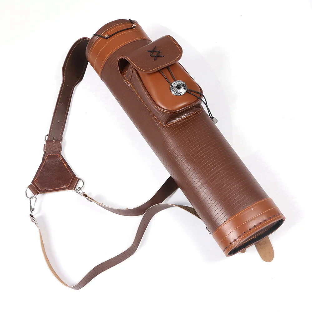 Archery Leather Traditional Shoulder Back Quiver Arrow Holder