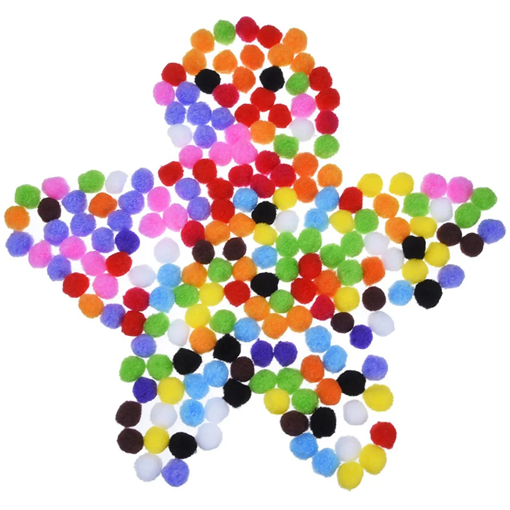 Pompón de bolas pequeñas y esponjosas para niños, pompón de felpa para manualidades, color marrón, 3x3cm, 200 piezas