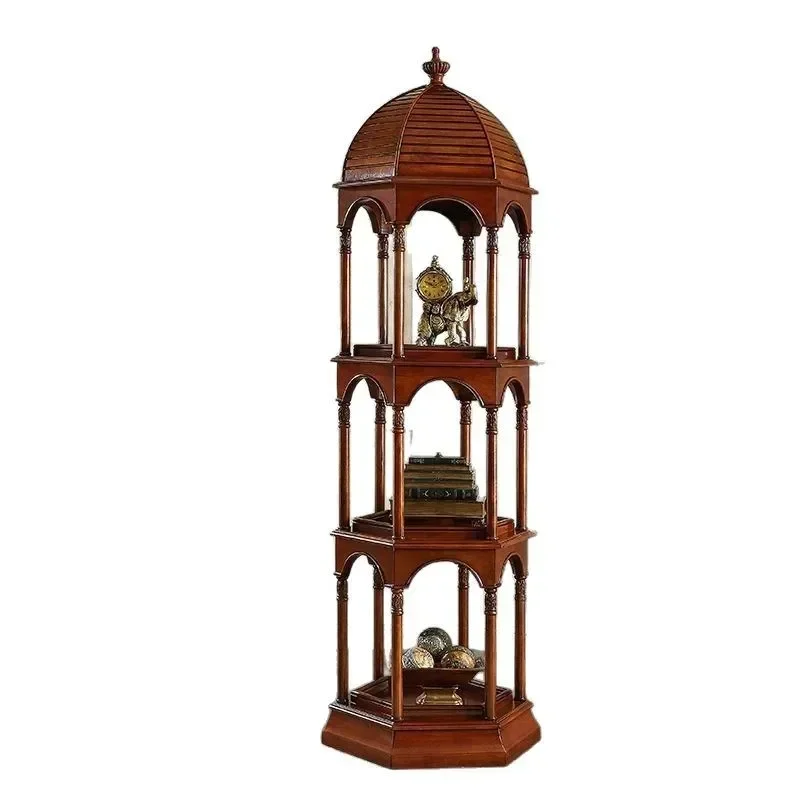 

Birdcage Shelf European Bookshelf Display ShelfsLiving Room Floor Creative Flower Shelf Solid Wood Antique Shelf Bogu